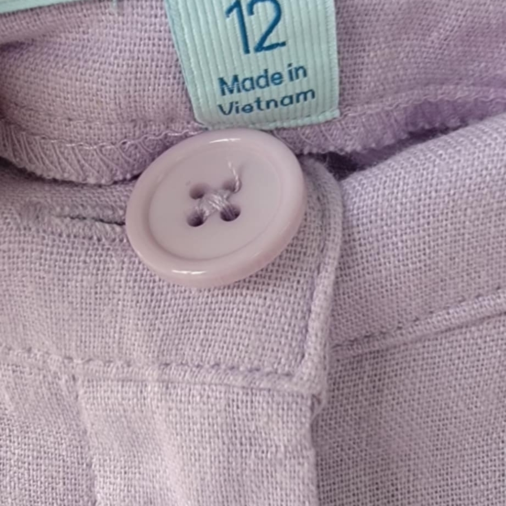 Purple Linen Blend Shorts - Picture 6 of 9